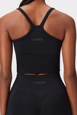 Fashion STRONGER Contouring Seamless Crop Top Black