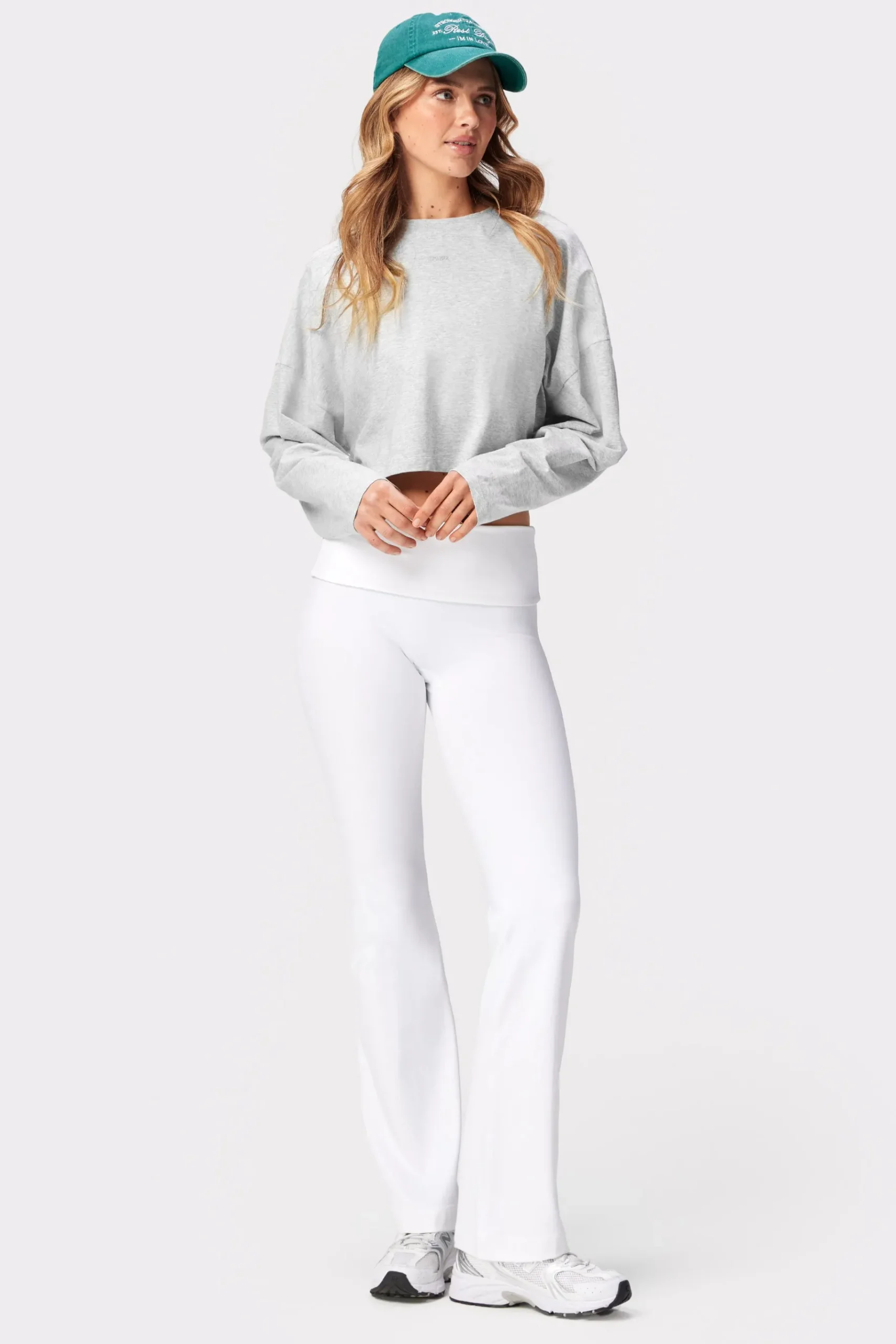 Discount STRONGER Cropped Long Sleeve Grey Melange