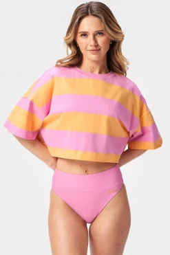 Fashion STRONGER Cropped T-shirt Peaches