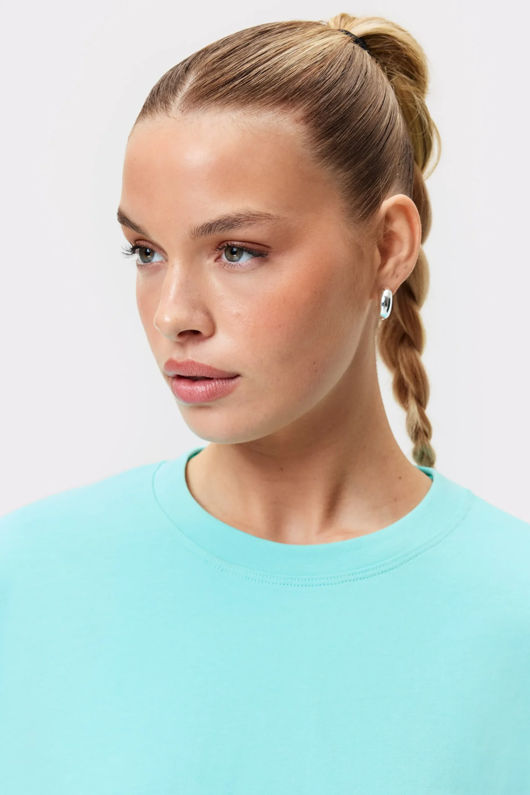 Outlet STRONGER Cropped T-shirt Aruba Blue