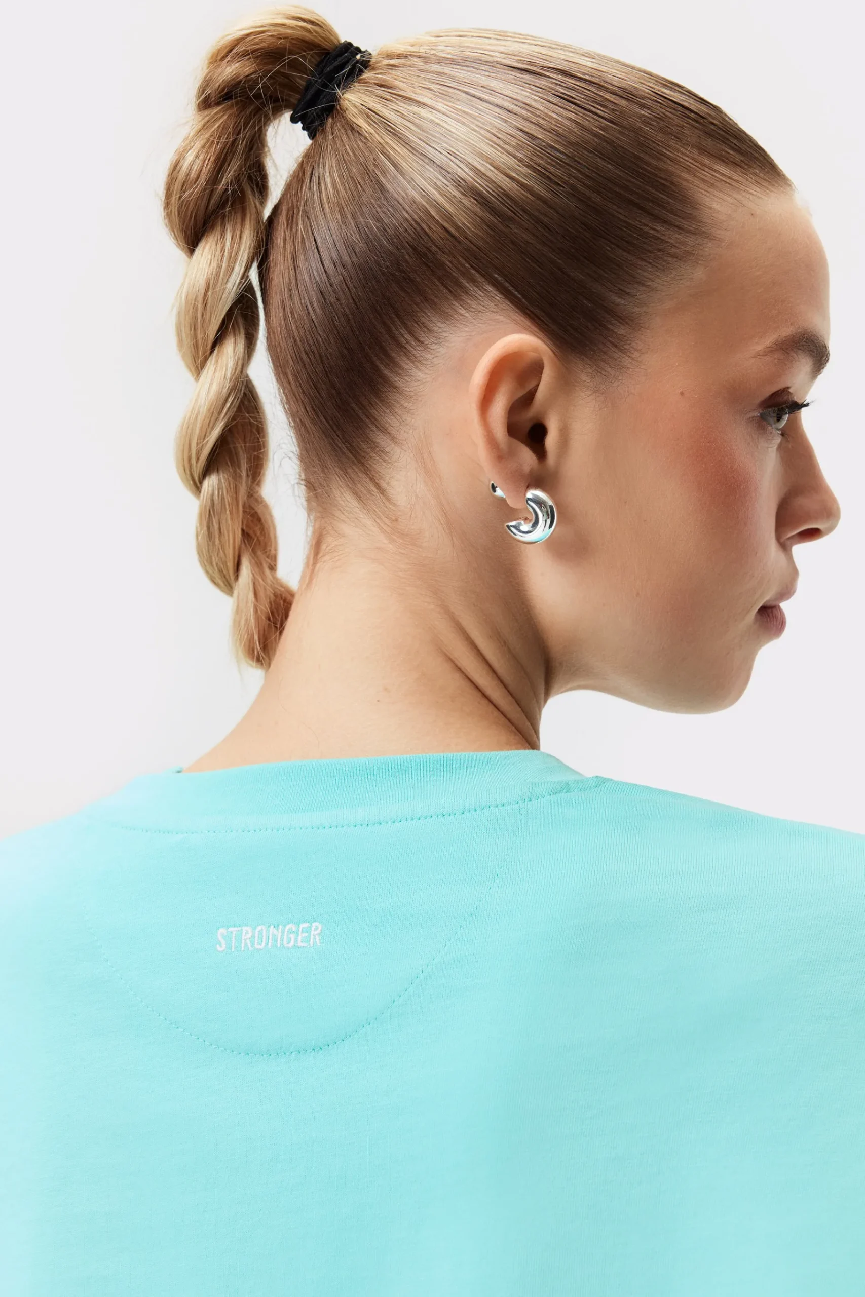 Outlet STRONGER Cropped T-shirt Aruba Blue