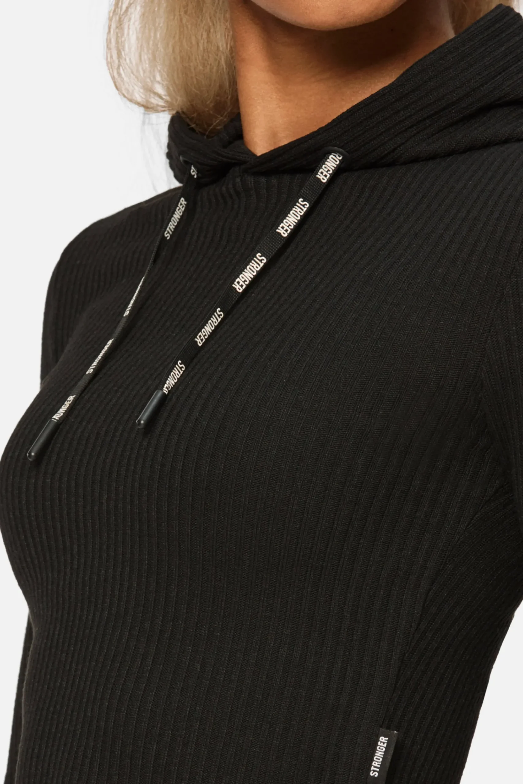 Fashion STRONGER Cush Cropped Hoodie Black
