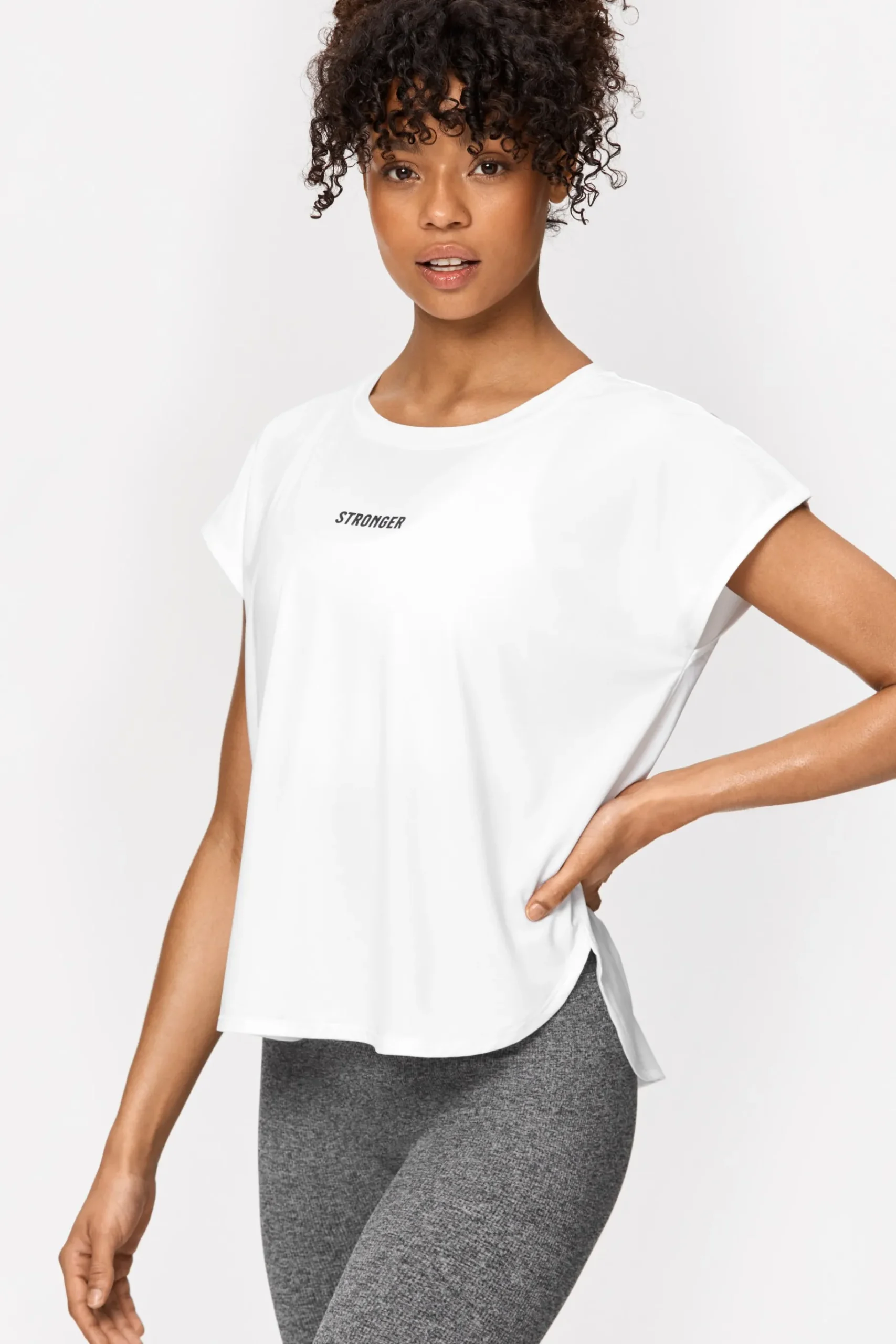 Online STRONGER Drop T-shirt White