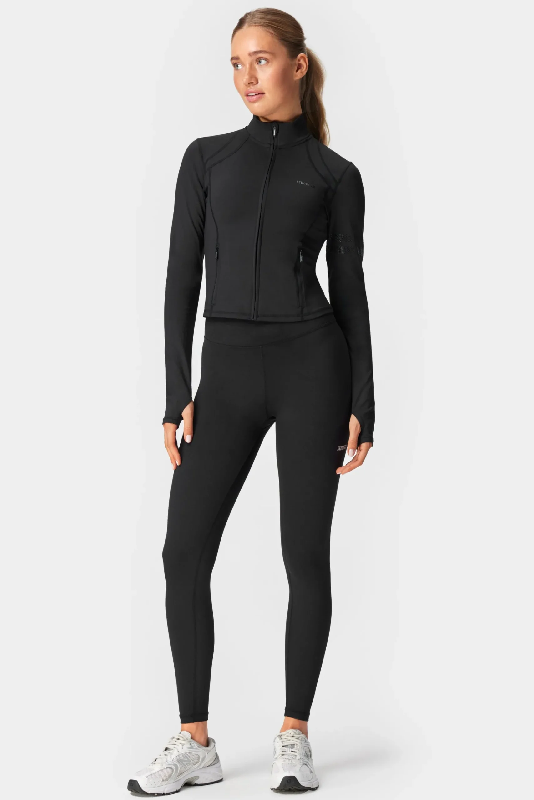 Hot STRONGER Figure Zip Jas Black
