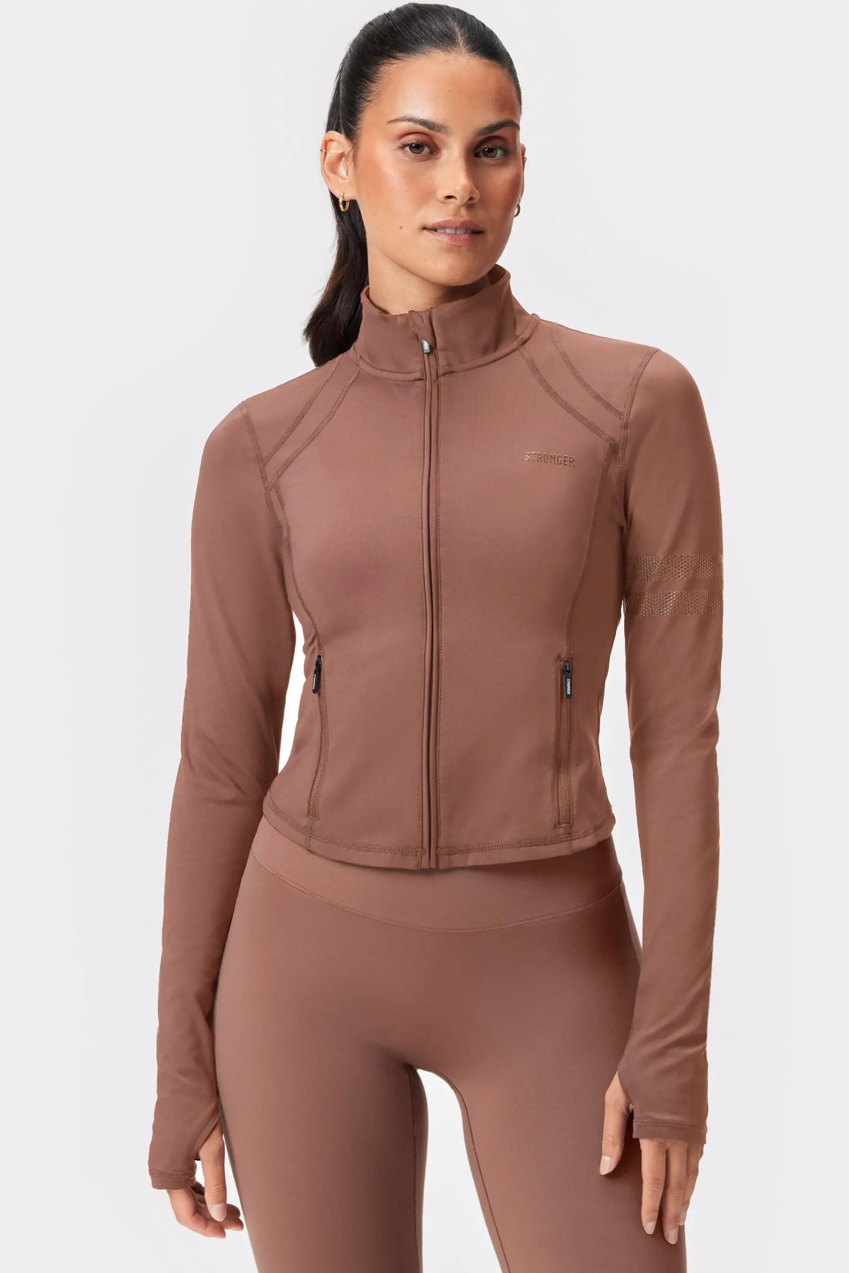 Best STRONGER Figure Zip Jas Nutmeg