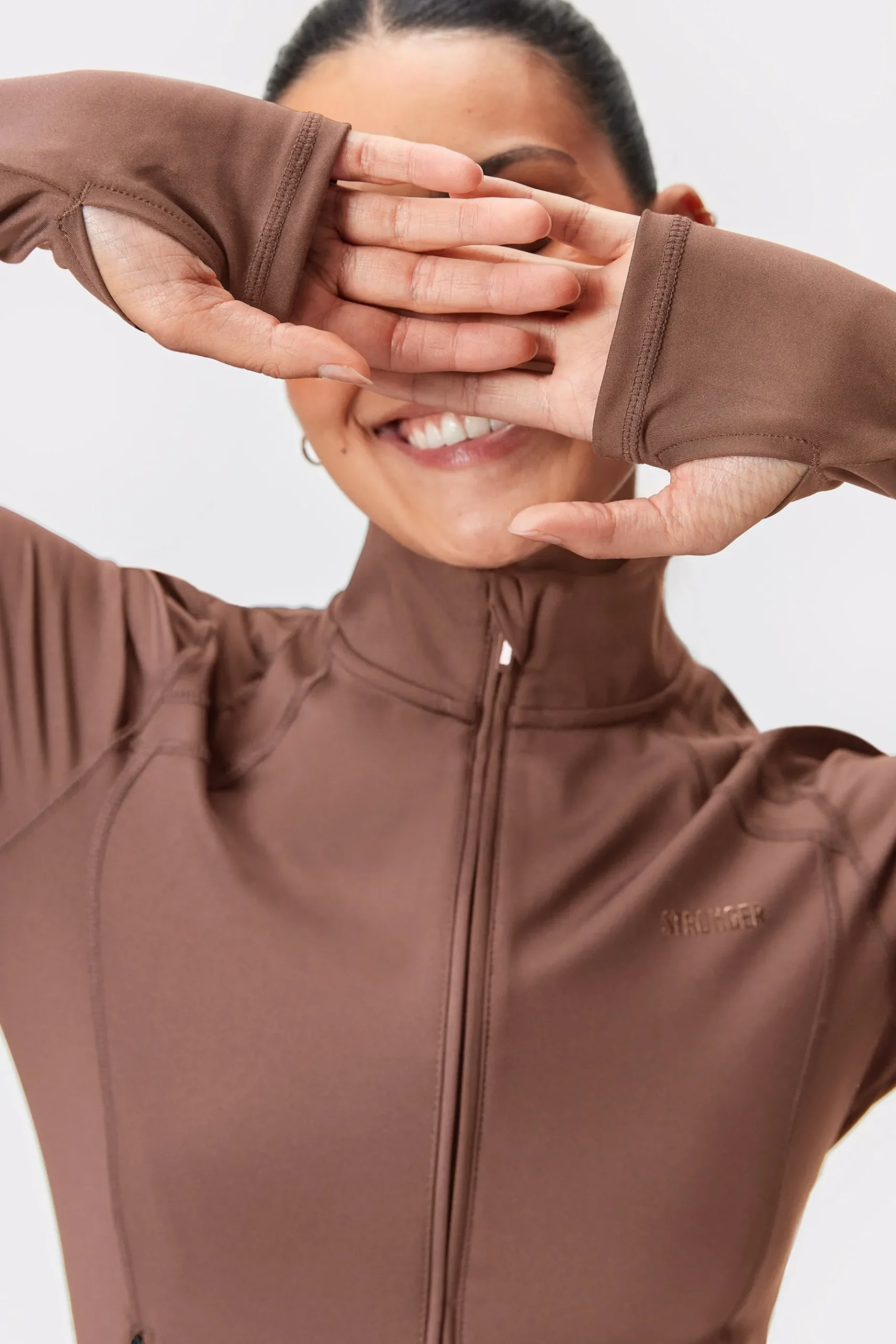 Best STRONGER Figure Zip Jas Nutmeg