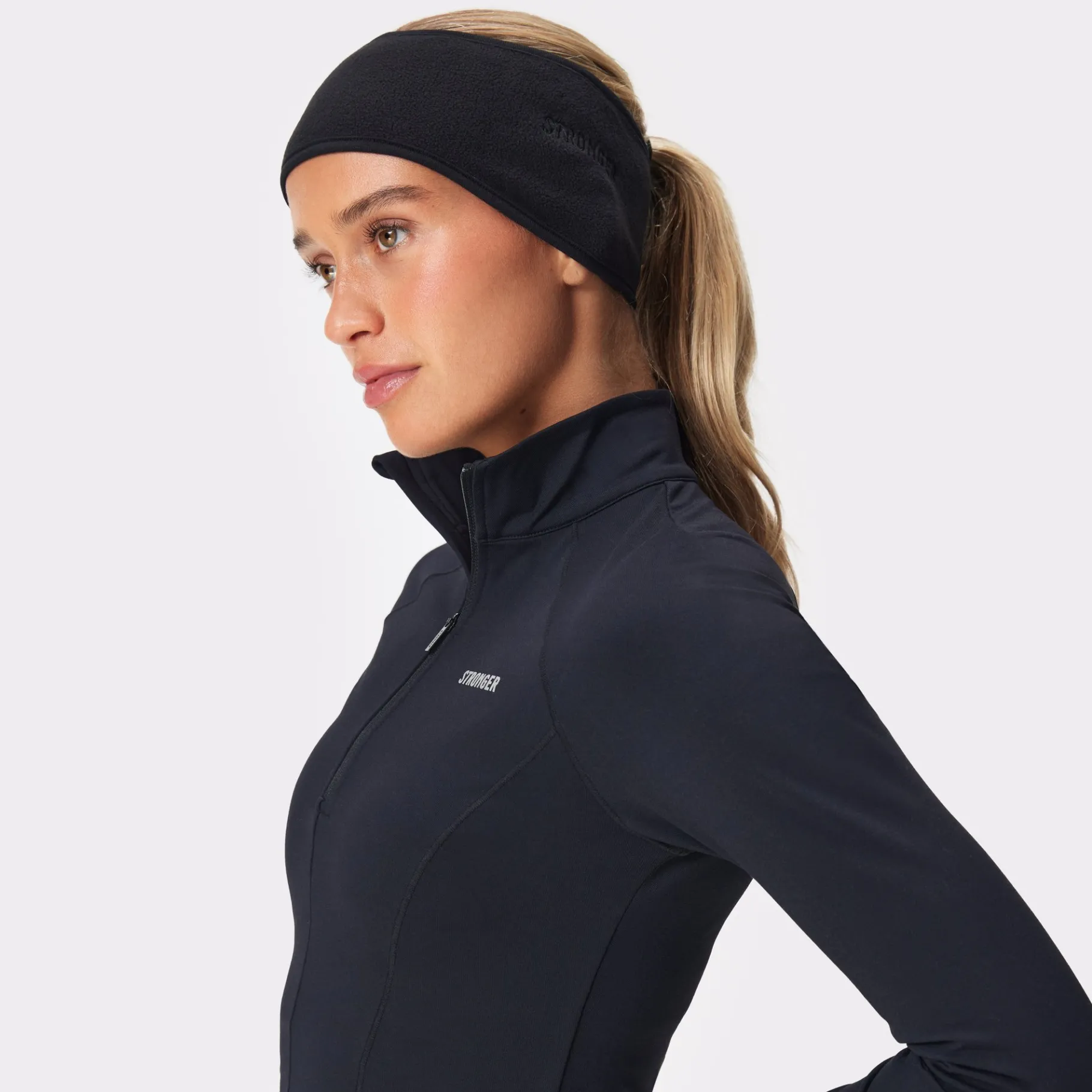 Sale STRONGER Fleece Hoofdband Black