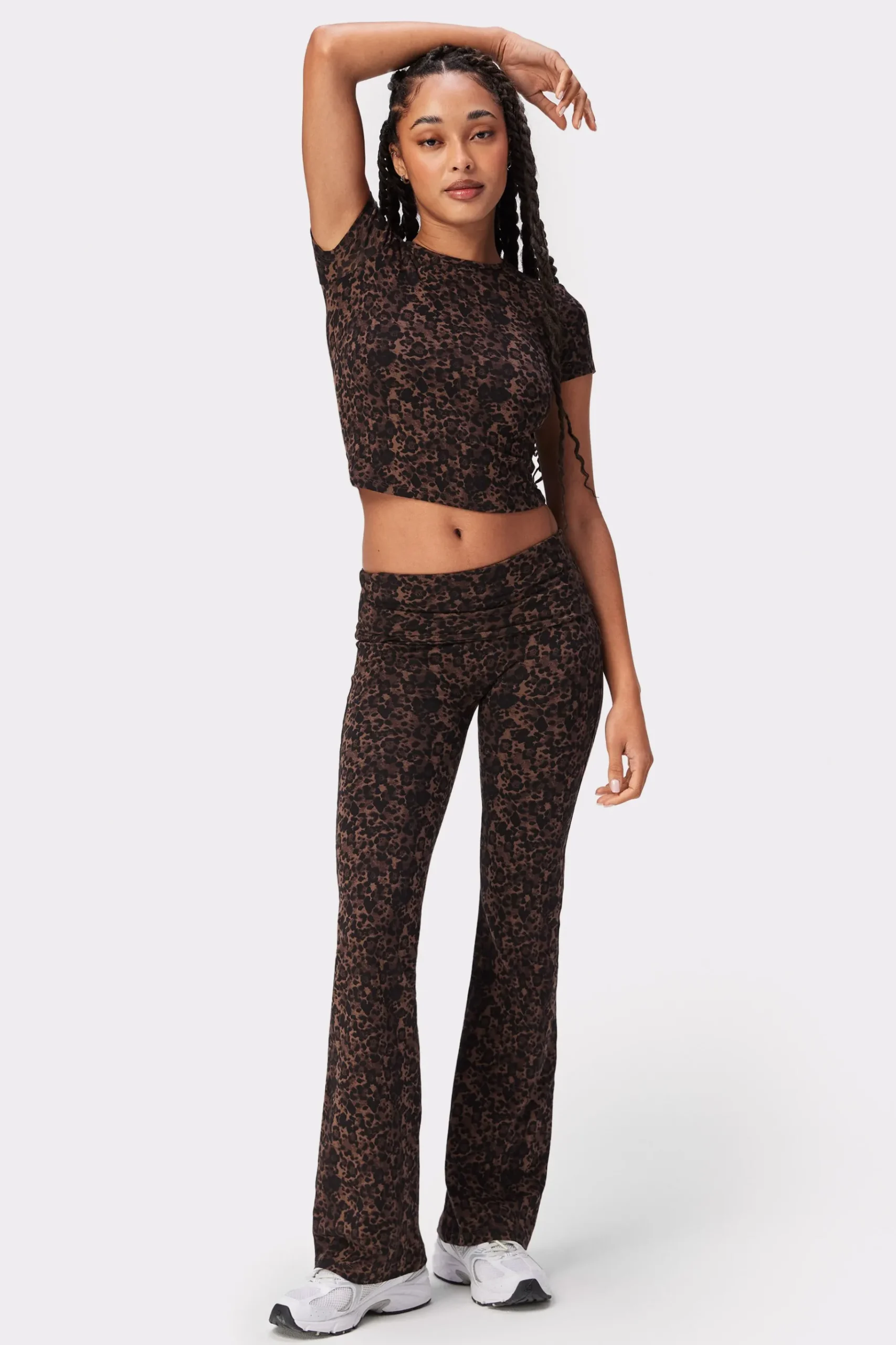 Hot STRONGER Jersey Flared Legging Dark Leo