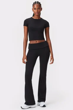 Online STRONGER Jersey Flared Legging Black