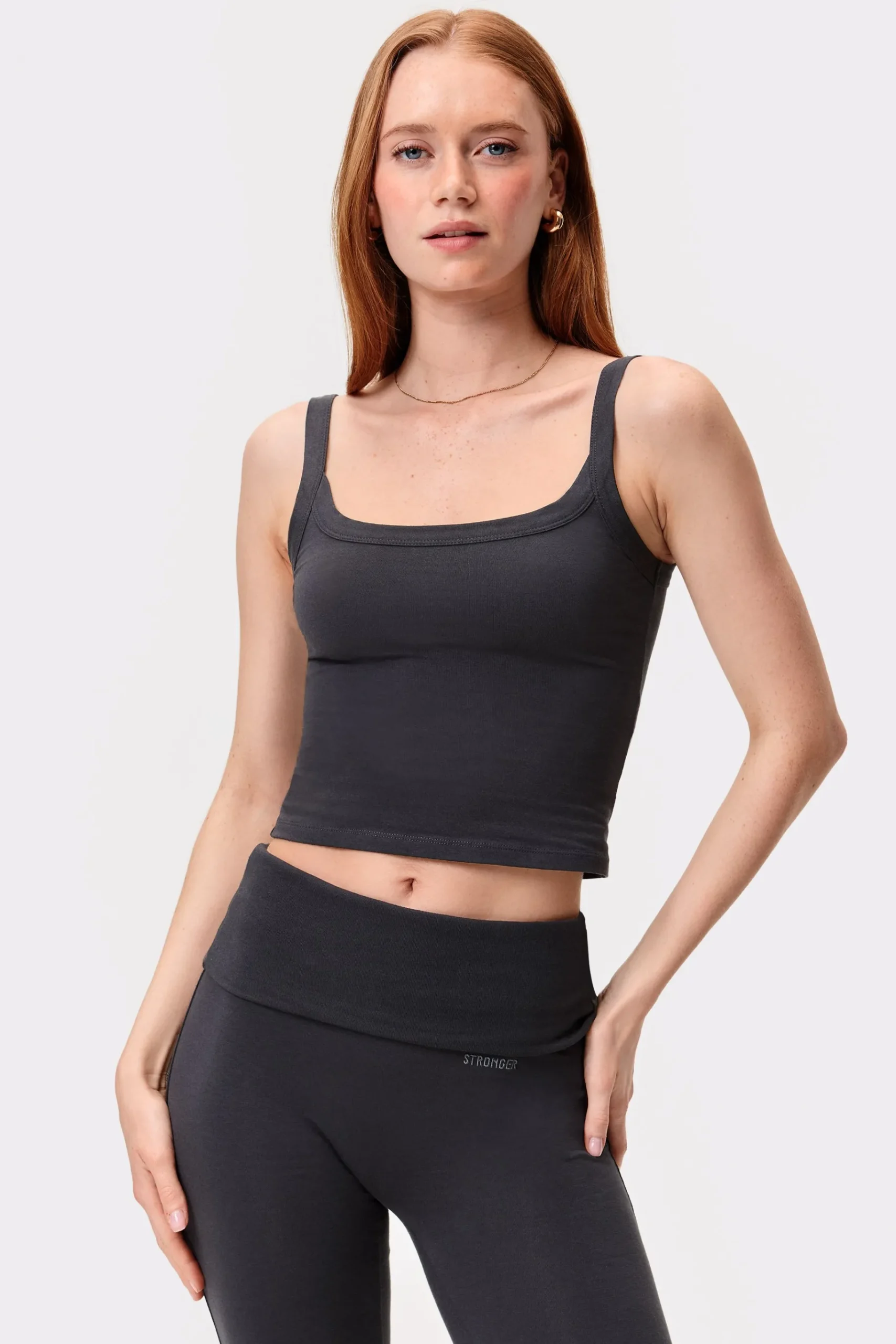 Online STRONGER Jersey Strap Singlet Bristol Black