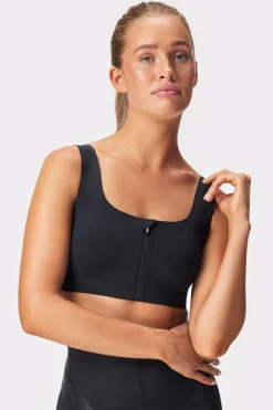 Hot STRONGER Lasercut Zip Sport Bh Black