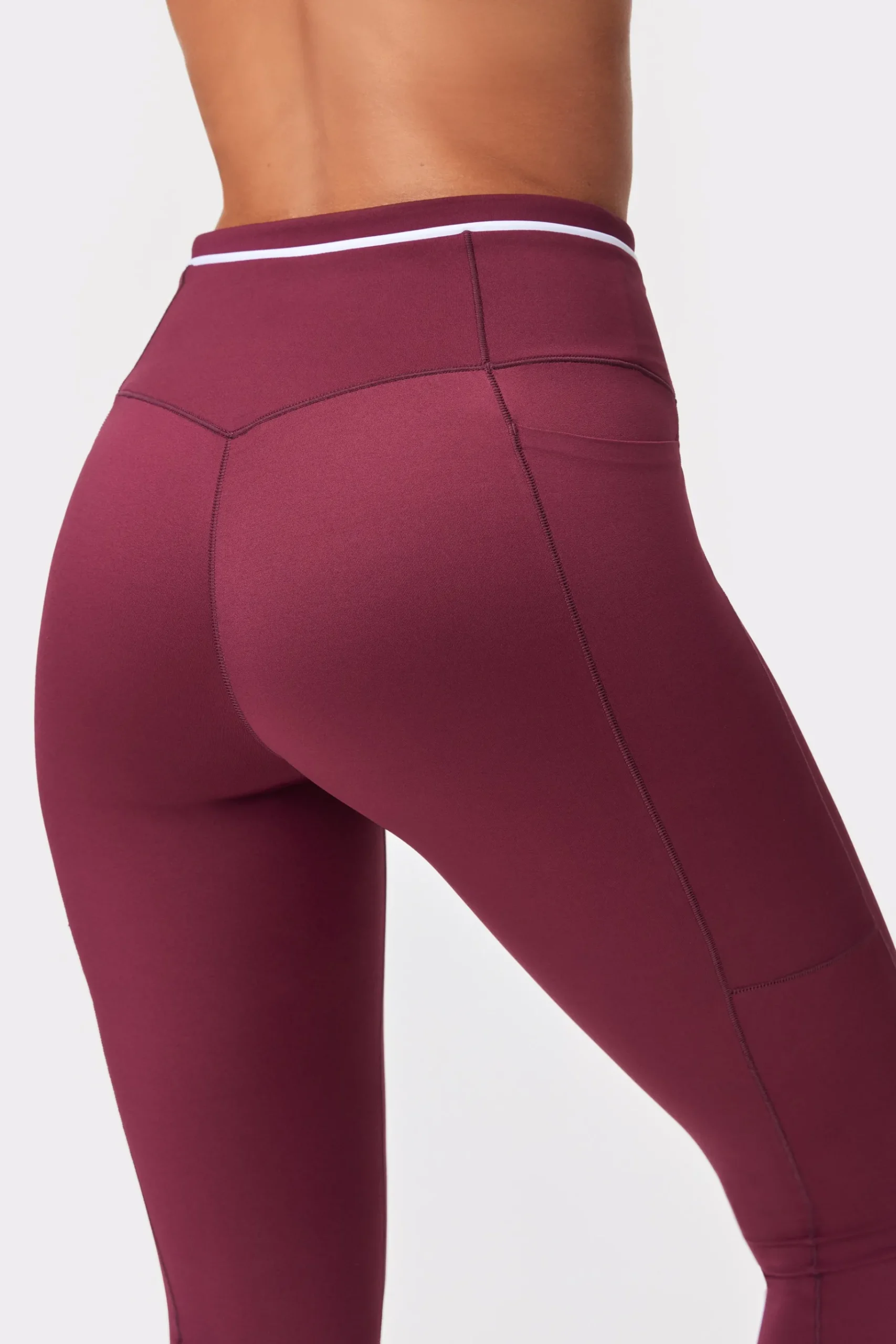Discount STRONGER Logo Pocket Leggings Maroon Banner