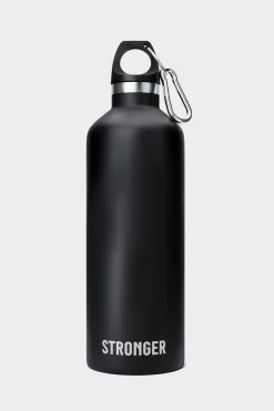 New STRONGER Metal Waterfles Black