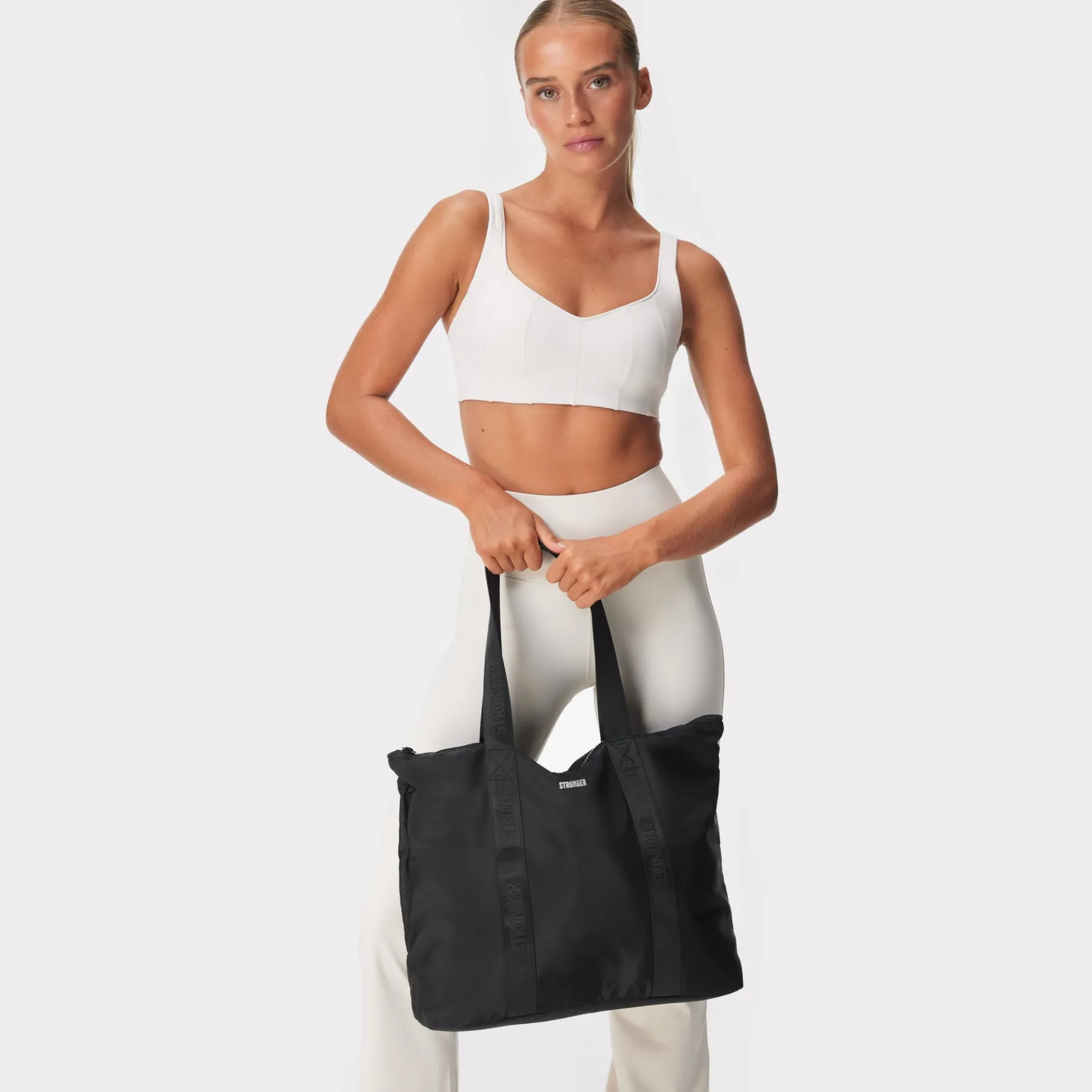 Fashion STRONGER Nylon Tote Bag Black