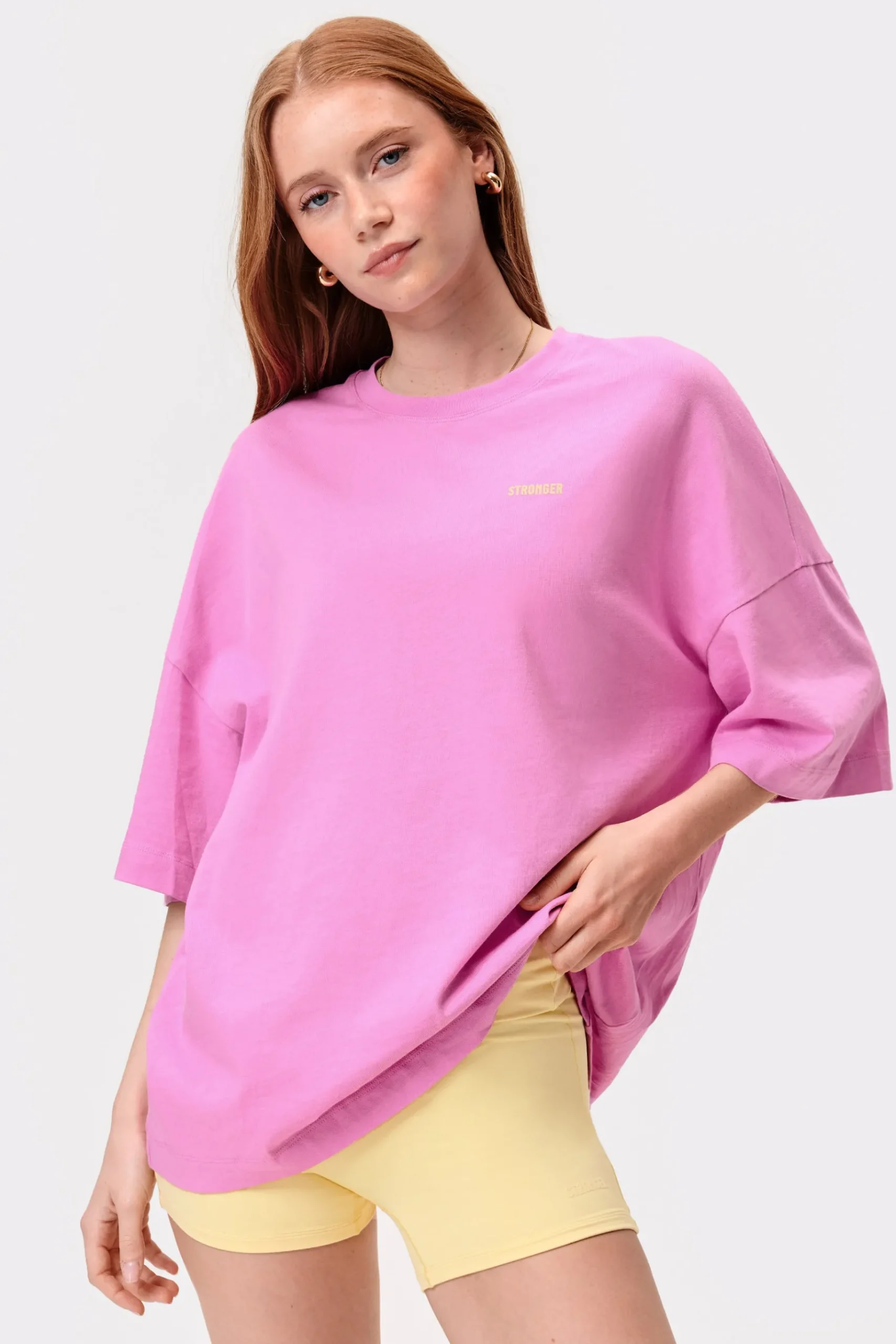 Clearance STRONGER Quote T-Shirt Cyclamen