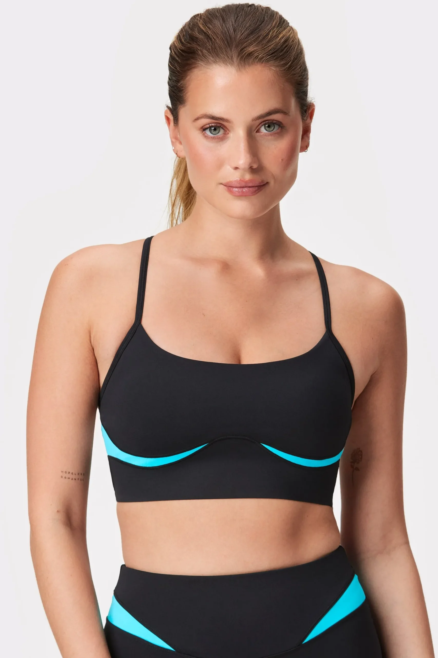 Outlet STRONGER Ready Strap Sports Bra Blue Atoll
