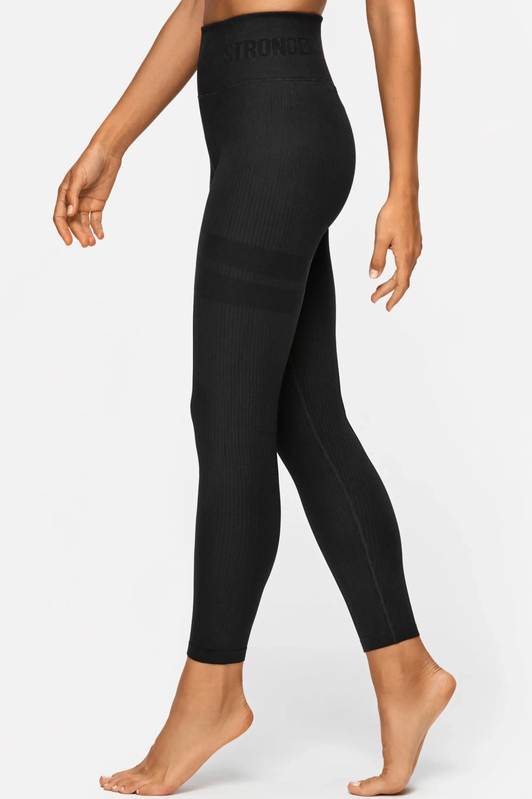 Hot STRONGER Rib Seamless Legging Black