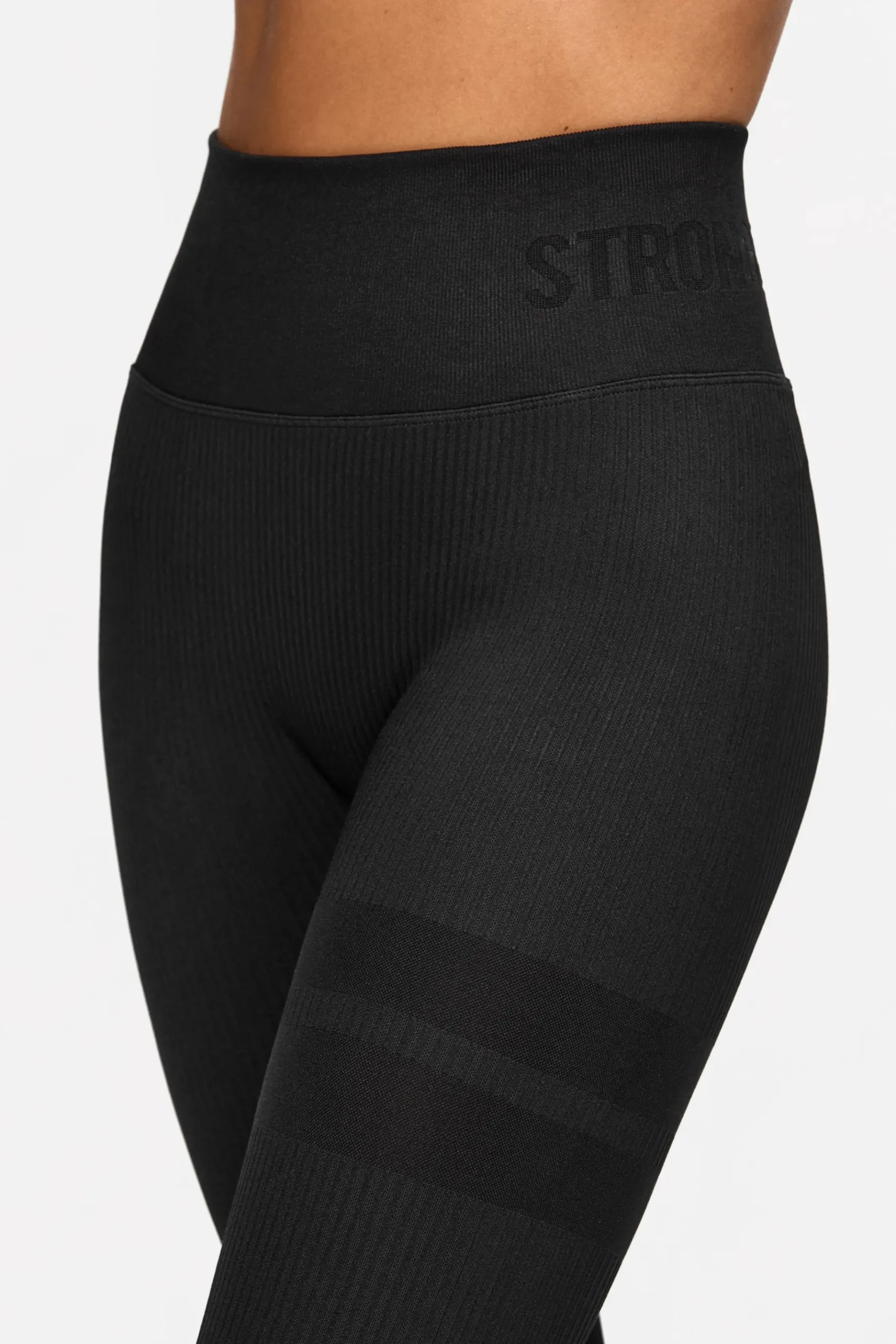 Hot STRONGER Rib Seamless Legging Black