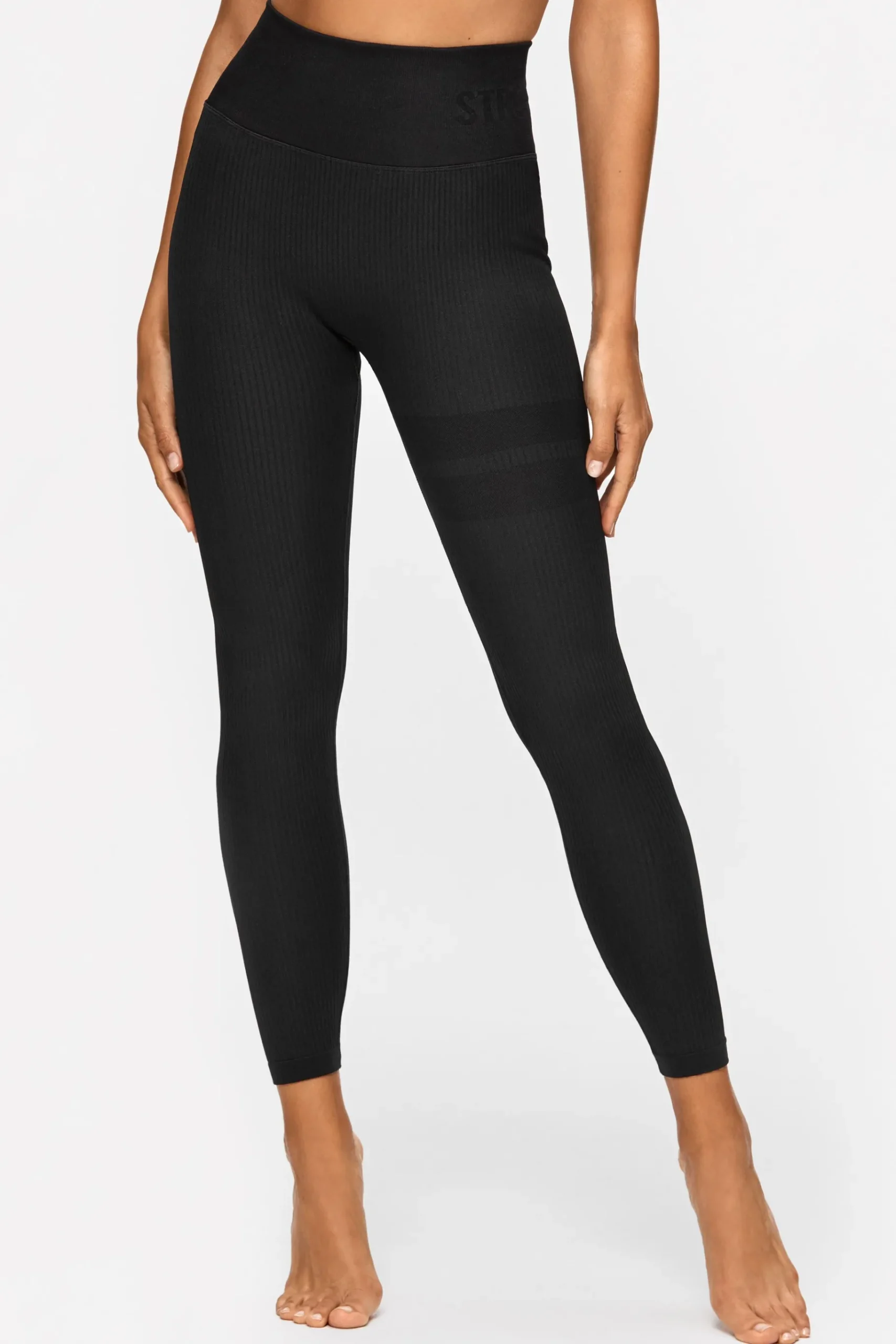Hot STRONGER Rib Seamless Legging Black