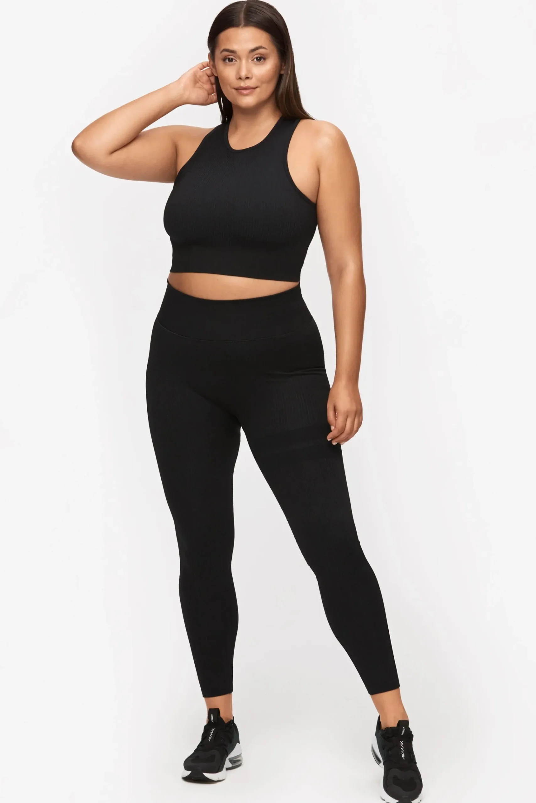 Hot STRONGER Rib Seamless Legging Black