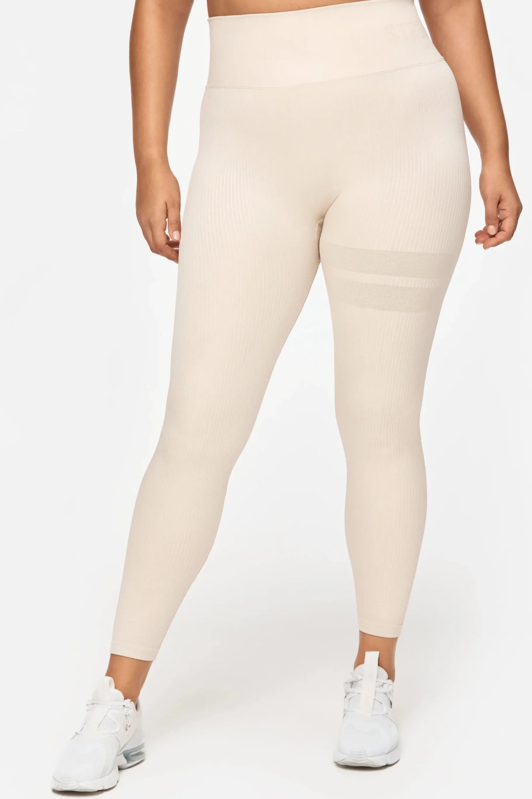 Fashion STRONGER Rib Seamless Legging Rainy Day