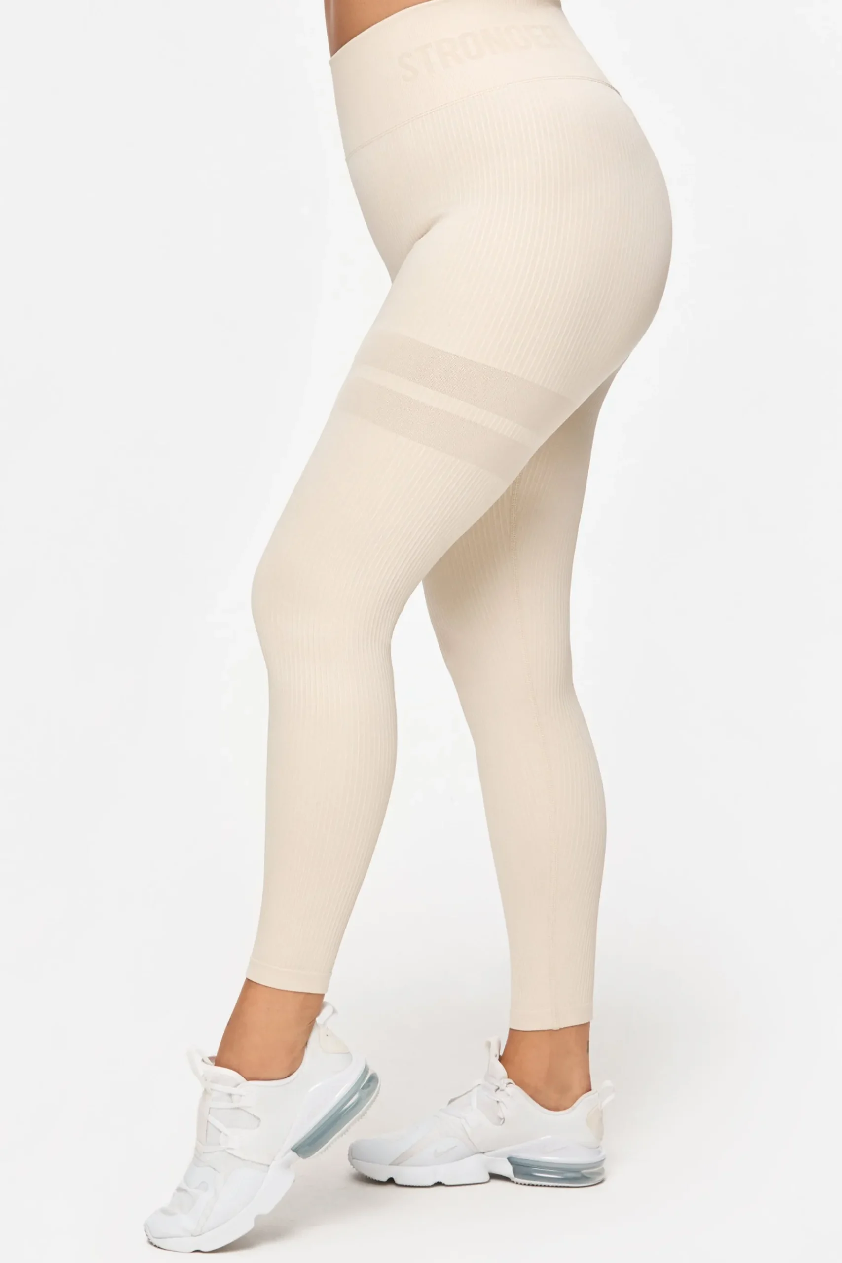 Fashion STRONGER Rib Seamless Legging Rainy Day
