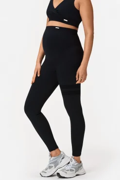 Sale STRONGER Rib Seamless Maternity Legging Black