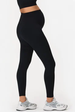 Sale STRONGER Rib Seamless Maternity Legging Black