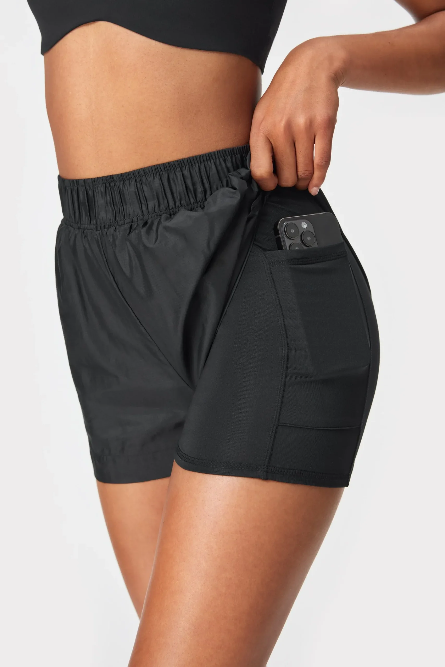 Outlet STRONGER Ripstop Wind Hardloopshort Black