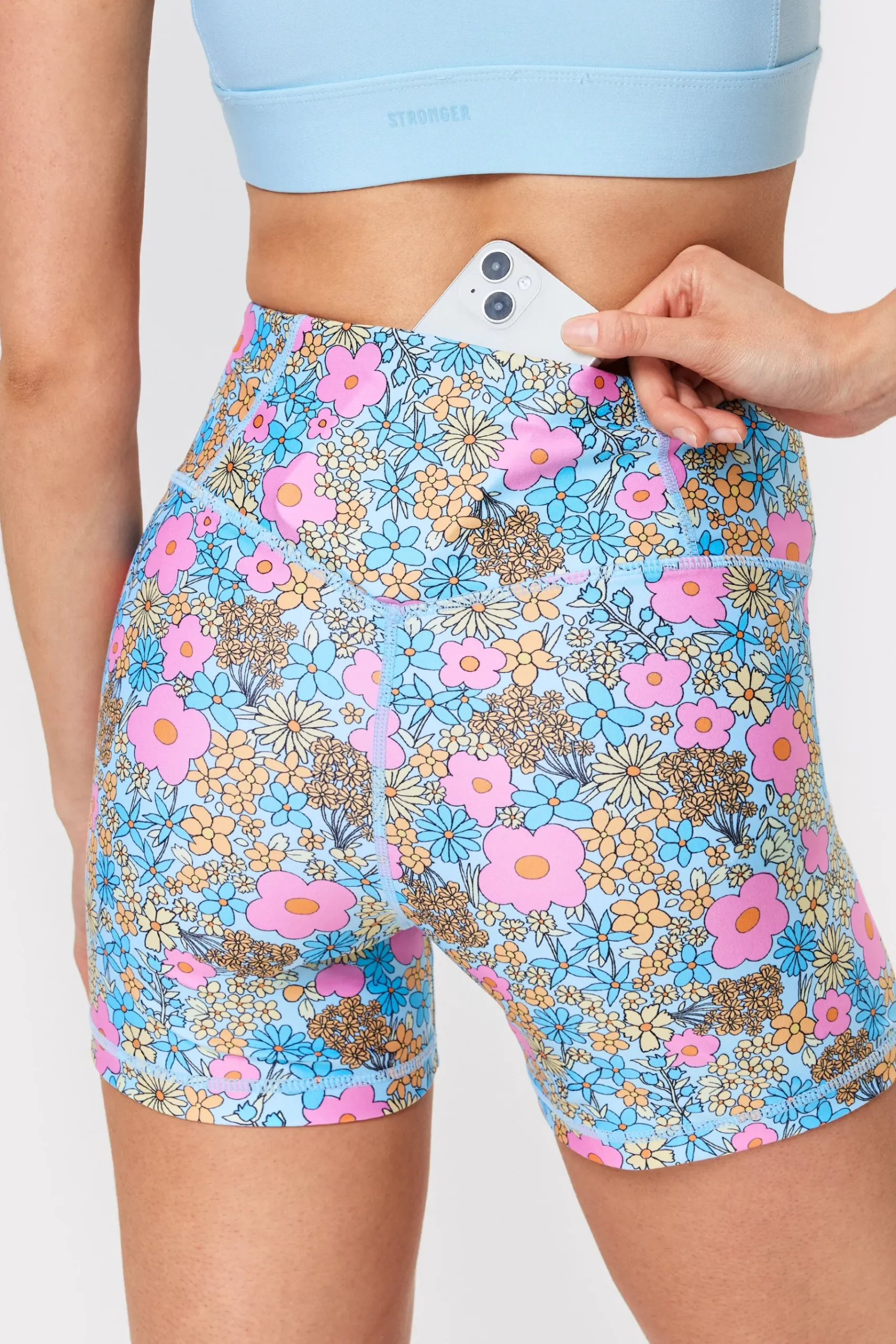 Fashion STRONGER Signature Mini Shorts Happy Flowers