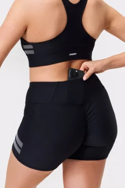Discount STRONGER Signature Pocket Contouring Shorts Black