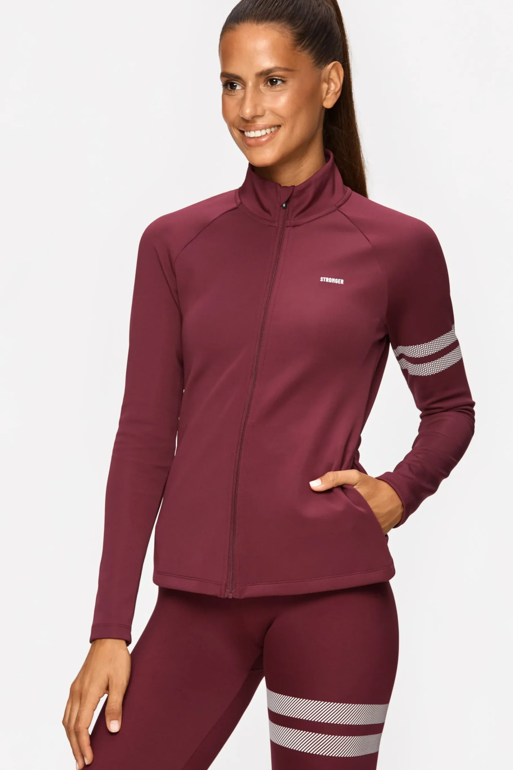 Fashion STRONGER Signature Zip Jacket Zinfandel