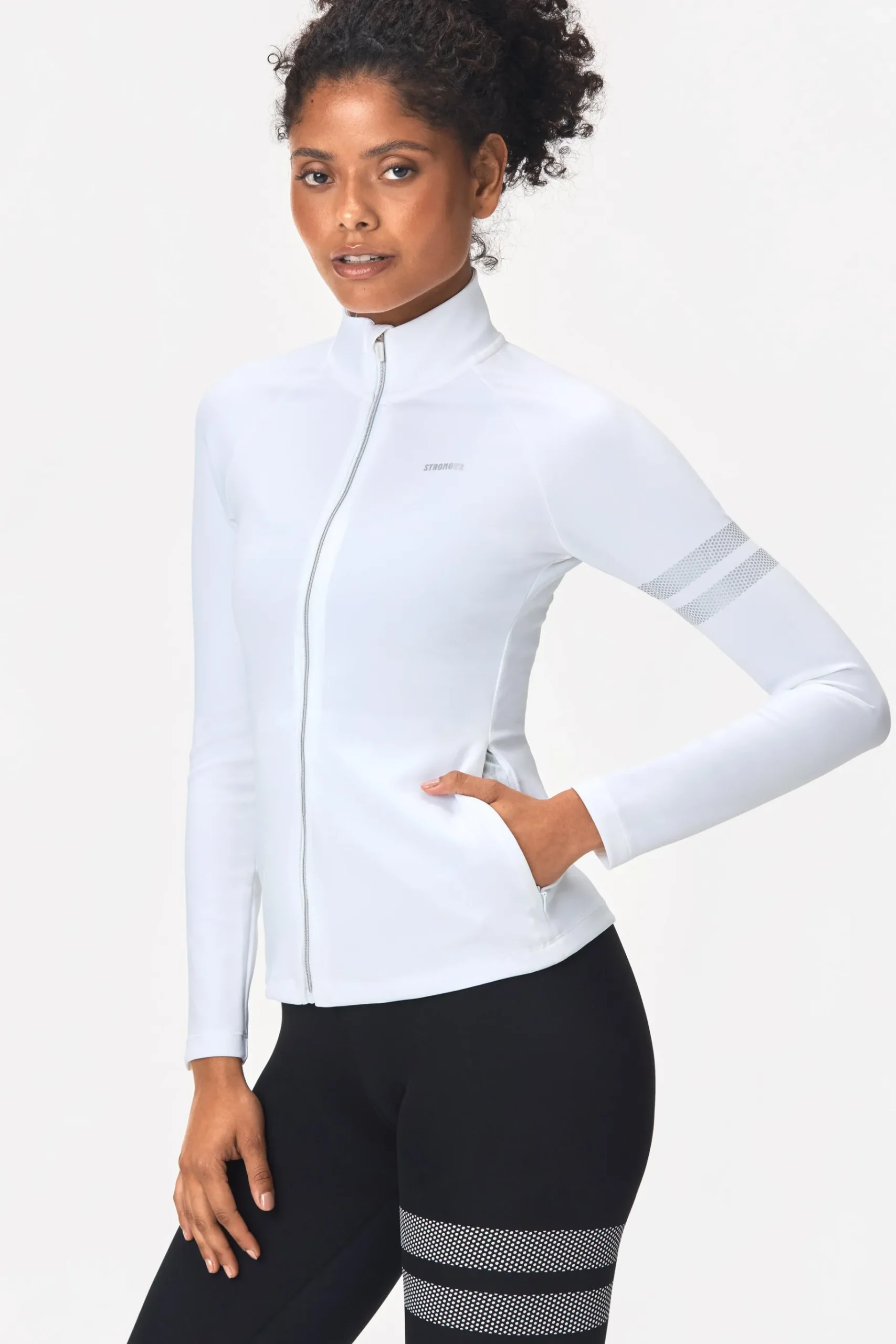 Outlet STRONGER Signature Zip Jas White