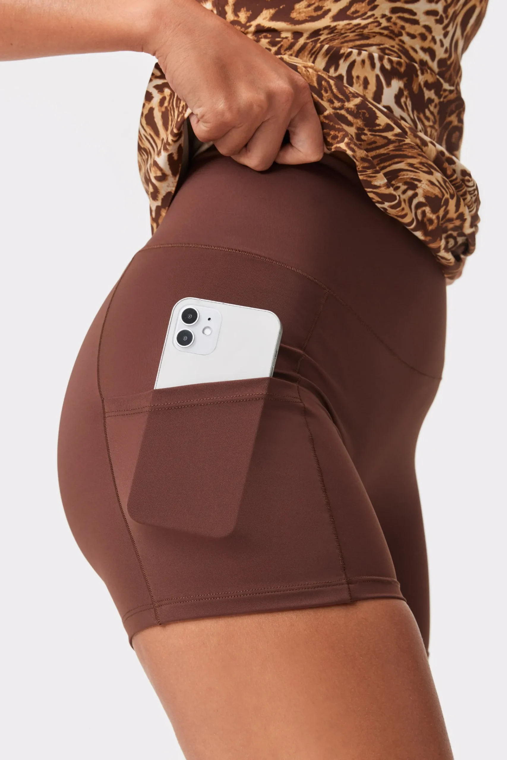 Outlet STRONGER Sleek Mini Court Jurk Distorted Leopard Print