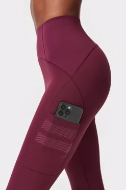 Clearance STRONGER Sleek Pocket Legging Maroon Banner