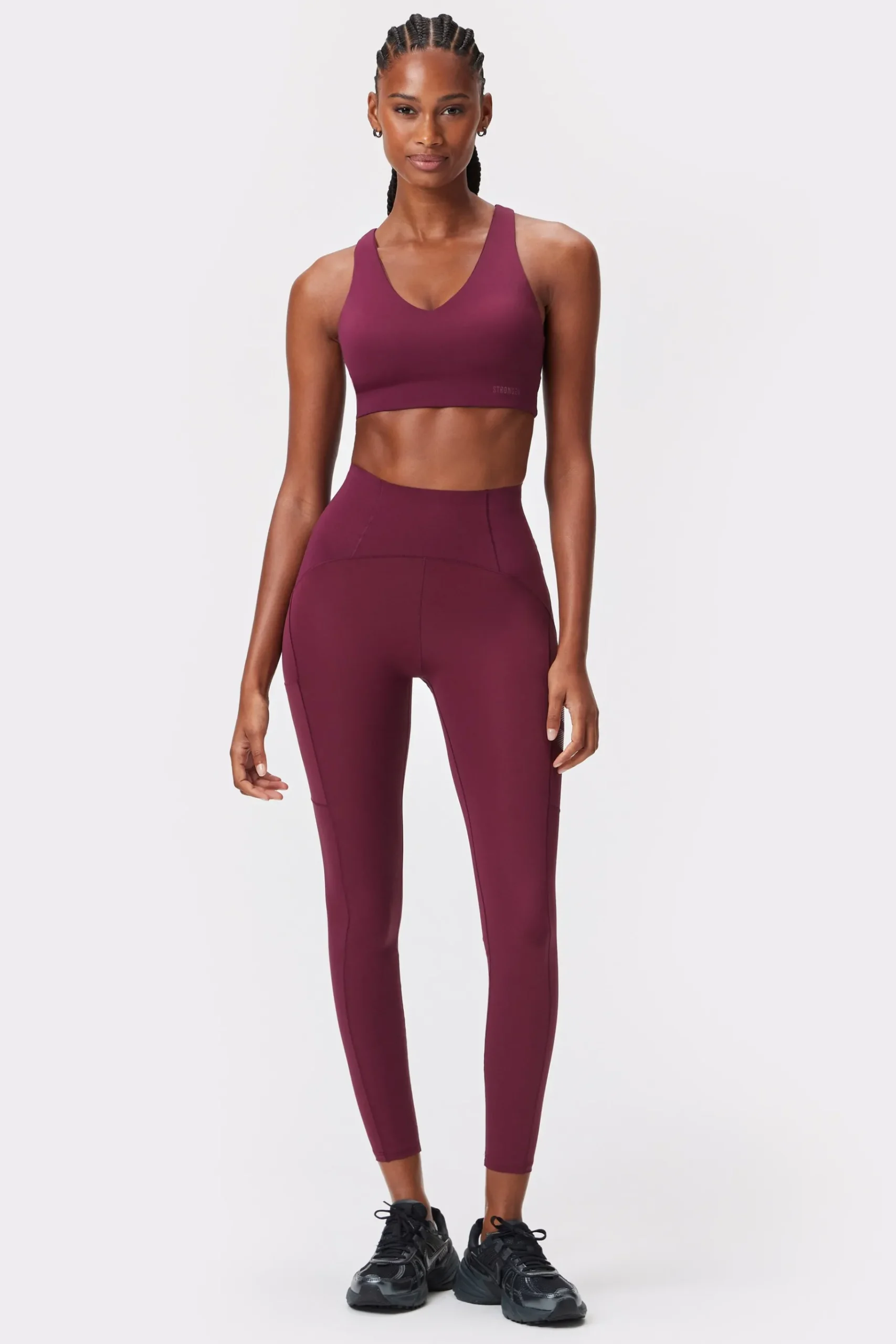 Clearance STRONGER Sleek Pocket Legging Maroon Banner