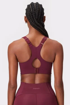 Fashion STRONGER Sleek Sport bh Maroon Banner