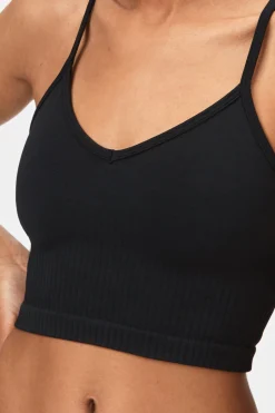 Sale STRONGER Smooth Crop Top Black