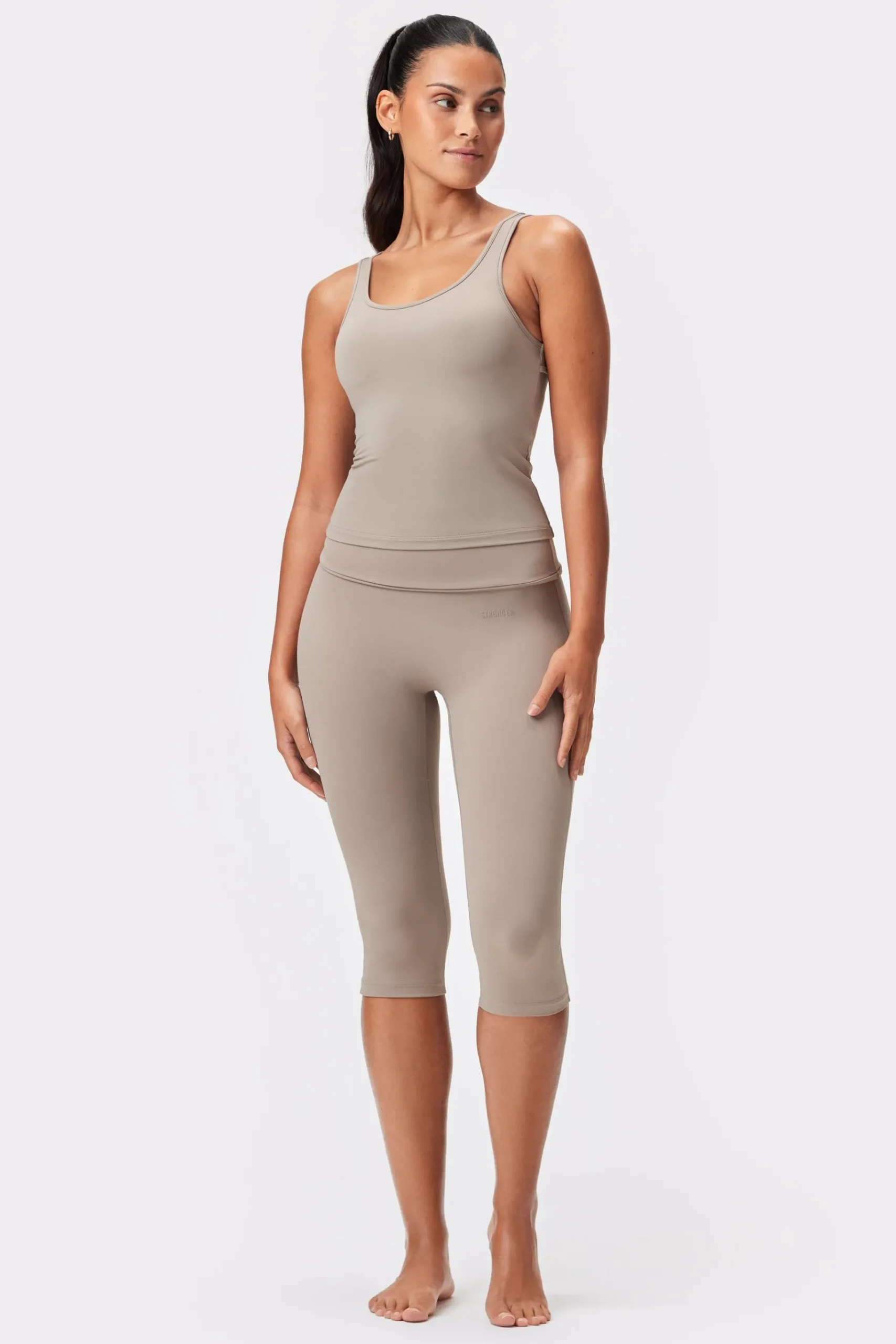 Best STRONGER Soft Fold Over Capri Legging Cinder