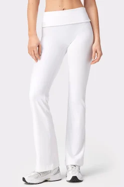 Sale STRONGER Soft Fold Over Flared Legging Bright White