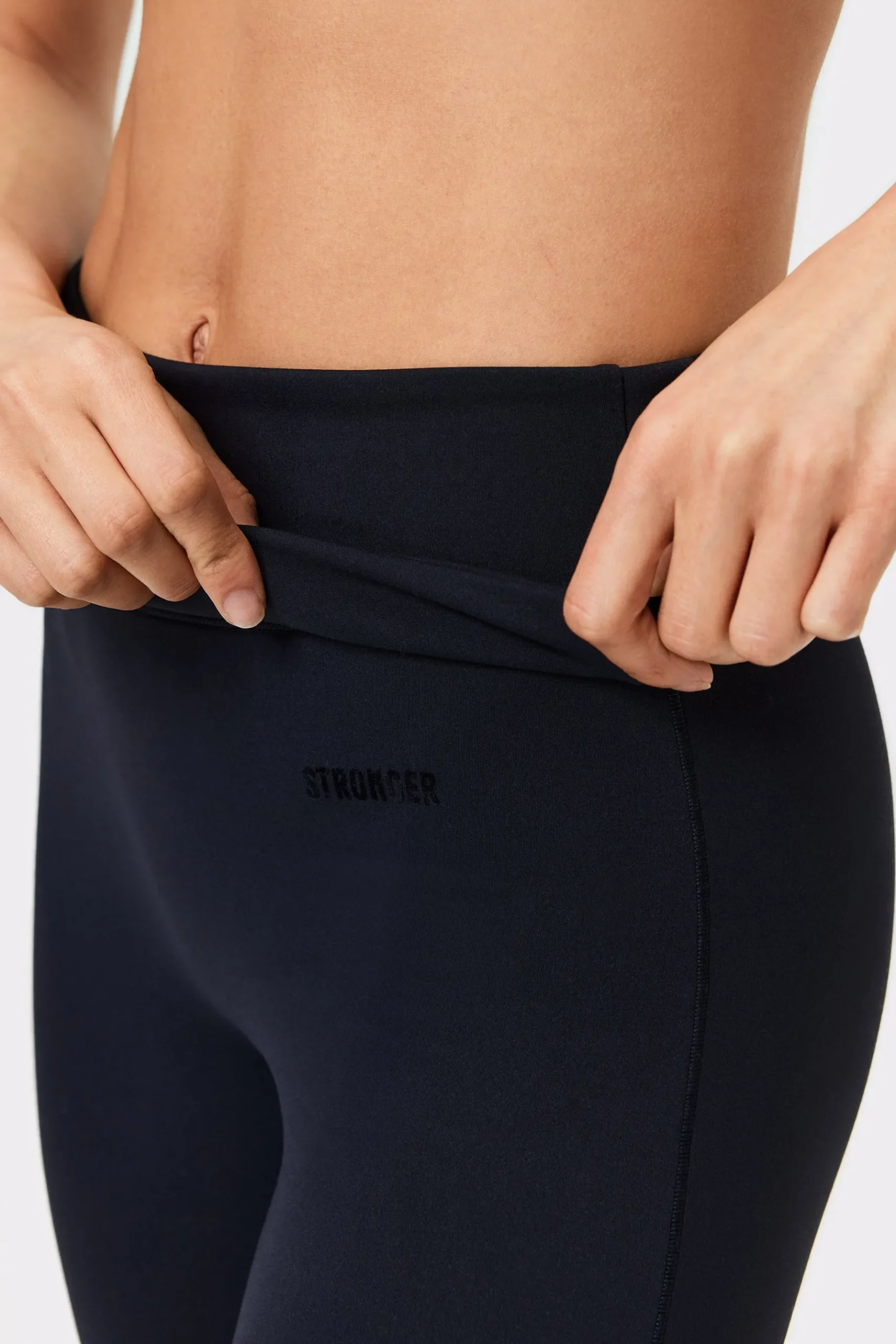 New STRONGER Soft Fold Over Flared Legging Black