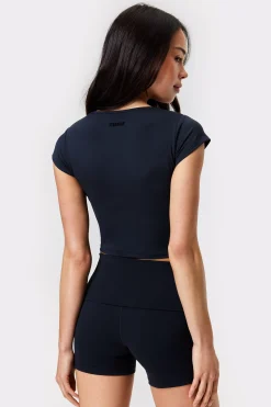 New STRONGER Soft Square Crop Top Black
