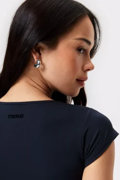 New STRONGER Soft Square Crop Top Black