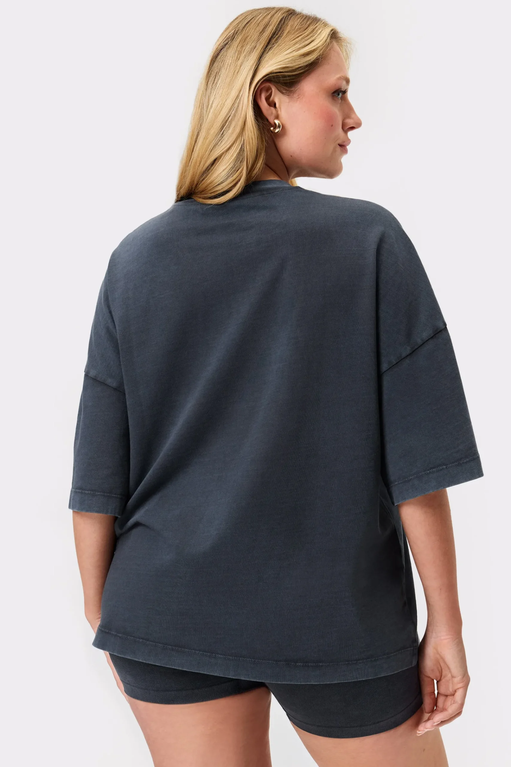 Fashion STRONGER Washed Crew T-Shirt Black