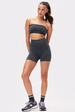 Hot STRONGER Washed Seamless Shorts Black